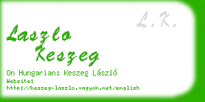 laszlo keszeg business card