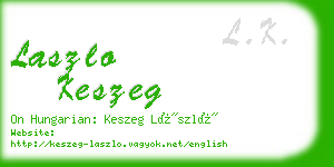 laszlo keszeg business card